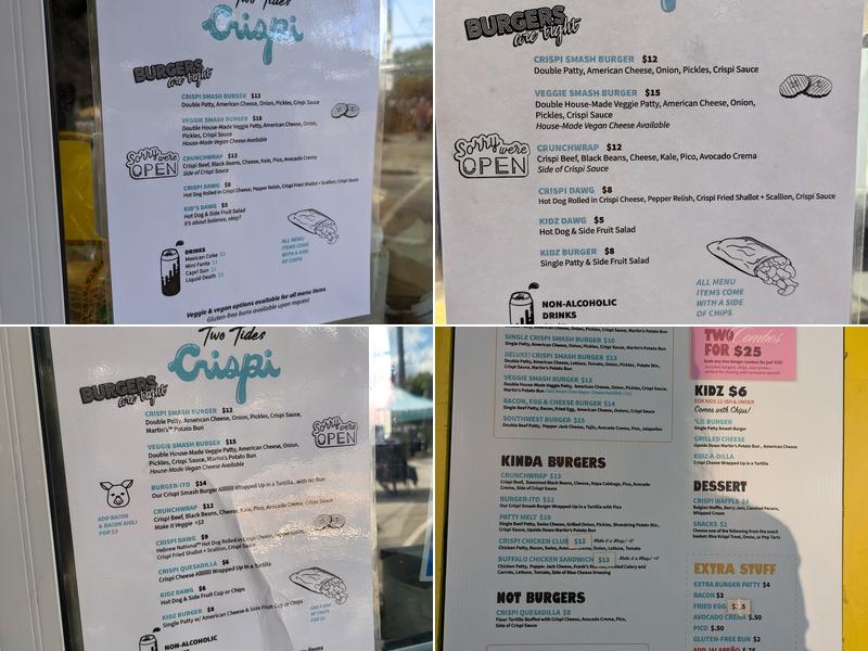 Two Tides Crispi Menu