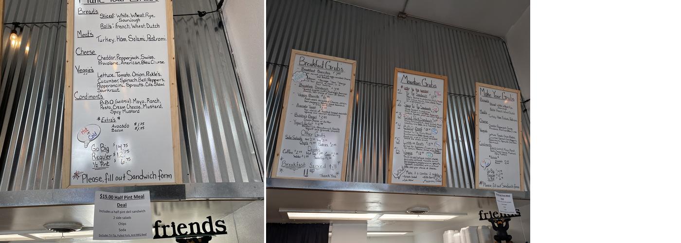 Mountain Grubs Sandwich Shop Menu