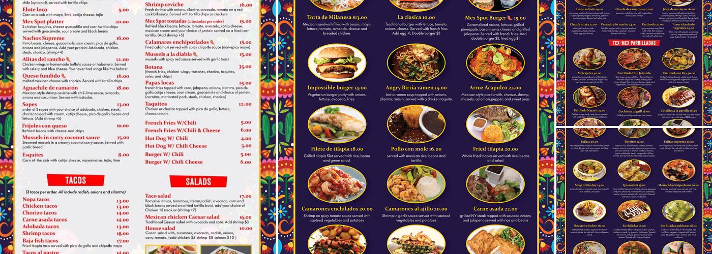 Mex Spot Menu