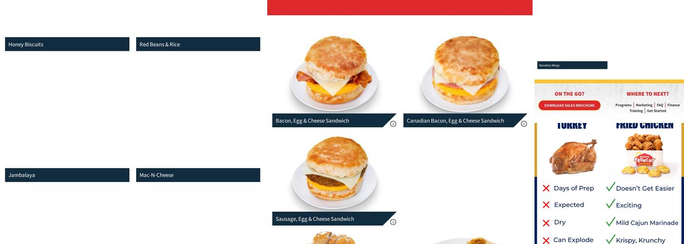 Krispy Krunchy Chicken Menu