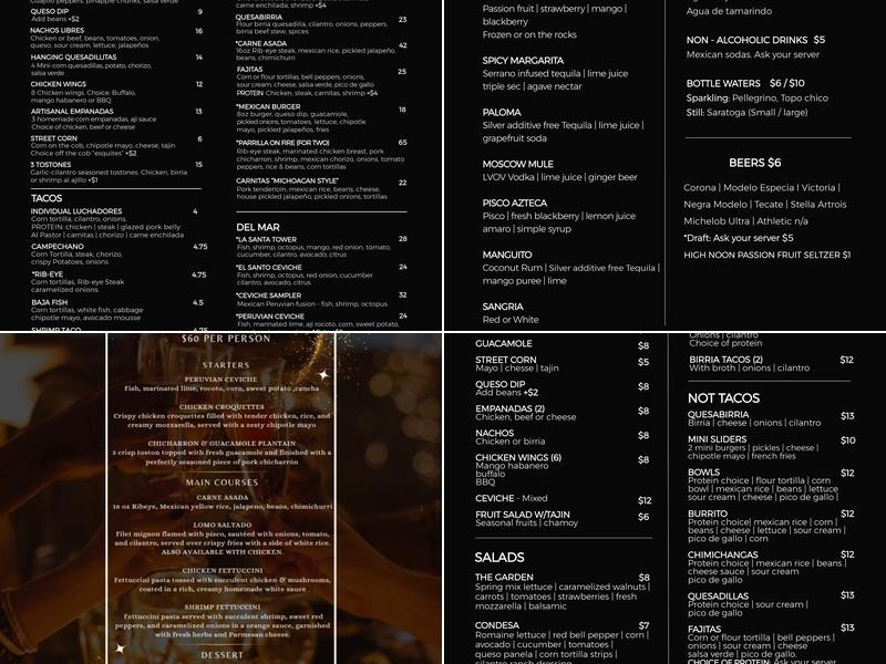 El Santo Menu