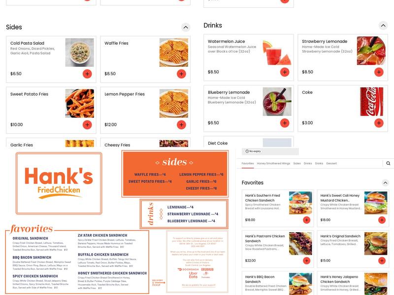 Hank's Chicken Sandwiches Menu