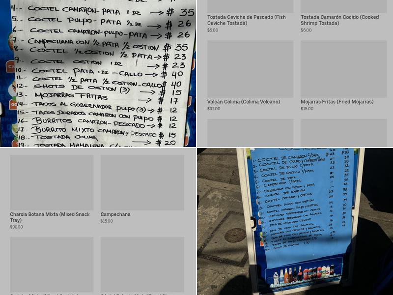 Mariscos el Colima Menu