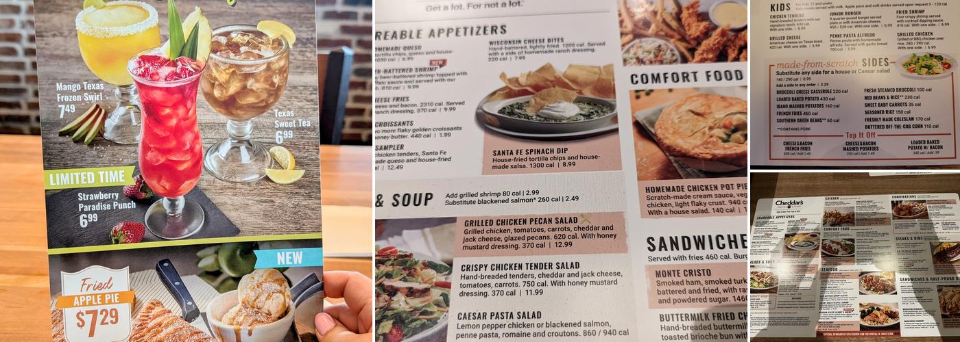 Cheddar's Scratch Kitchen Menu