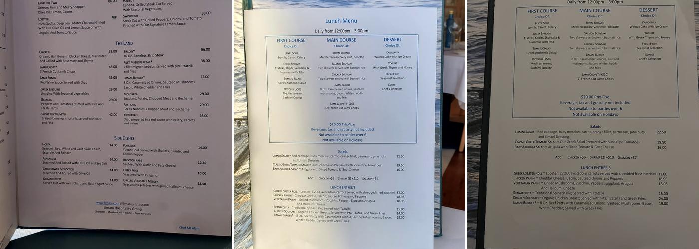 Limani Menu