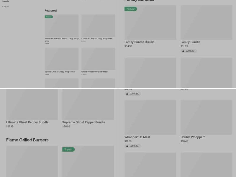BURGER KING Menu