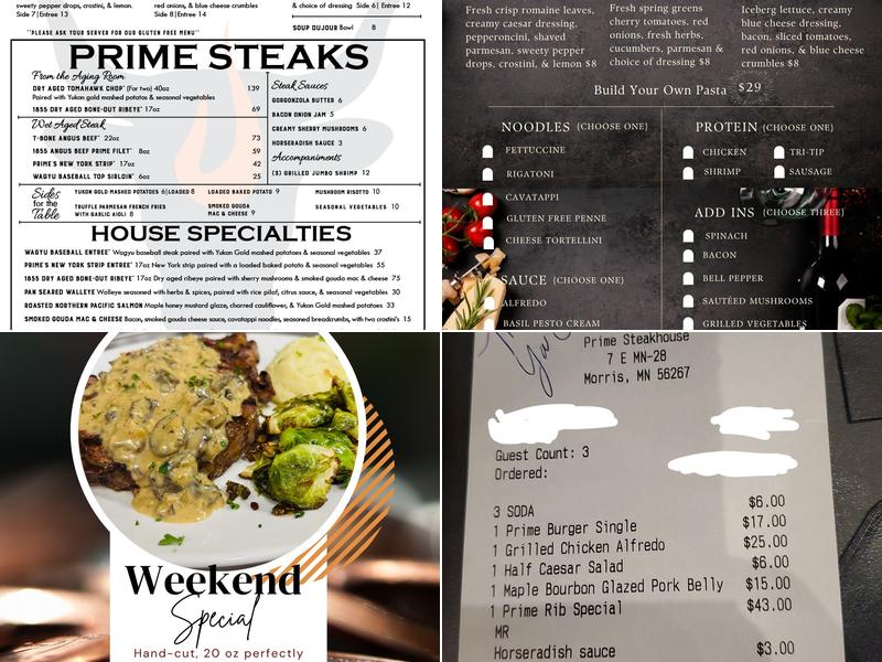 Prime Steakhouse Menu