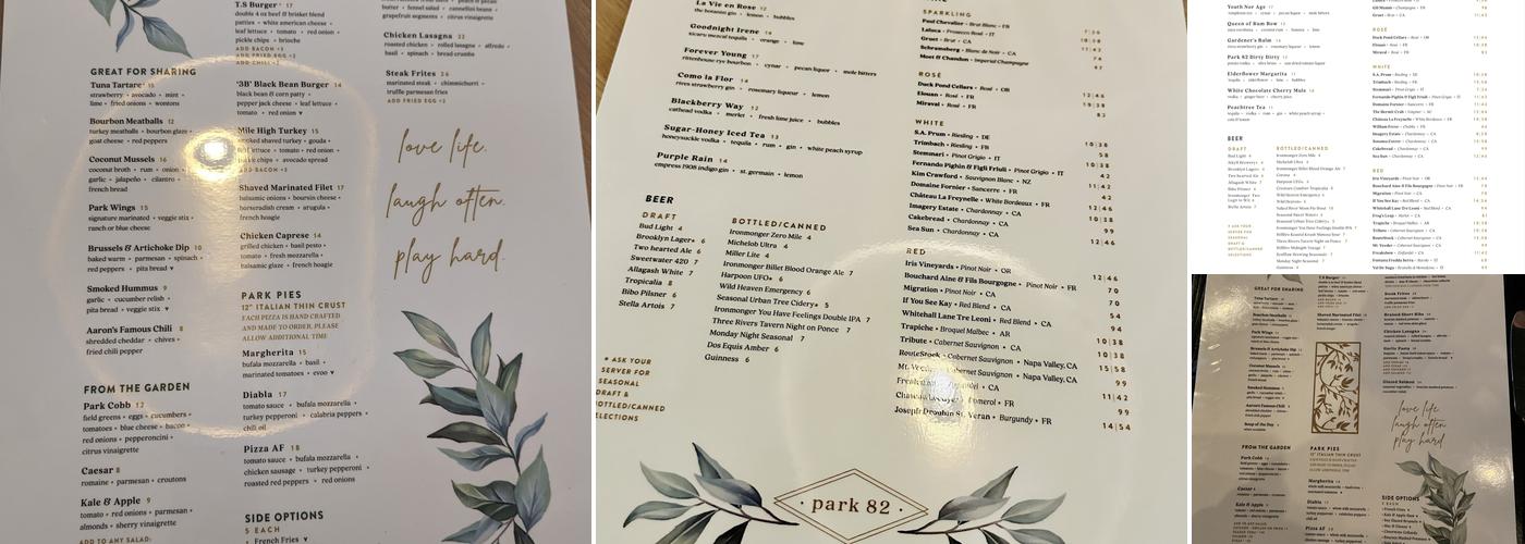 Park 82 Menu