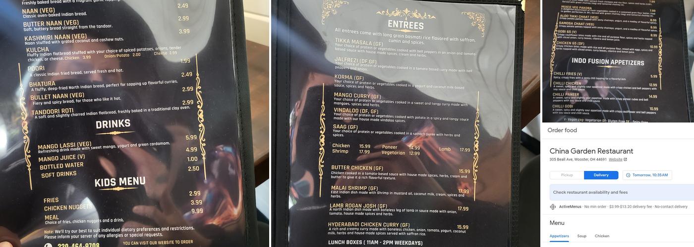 The Curry Pot Menu