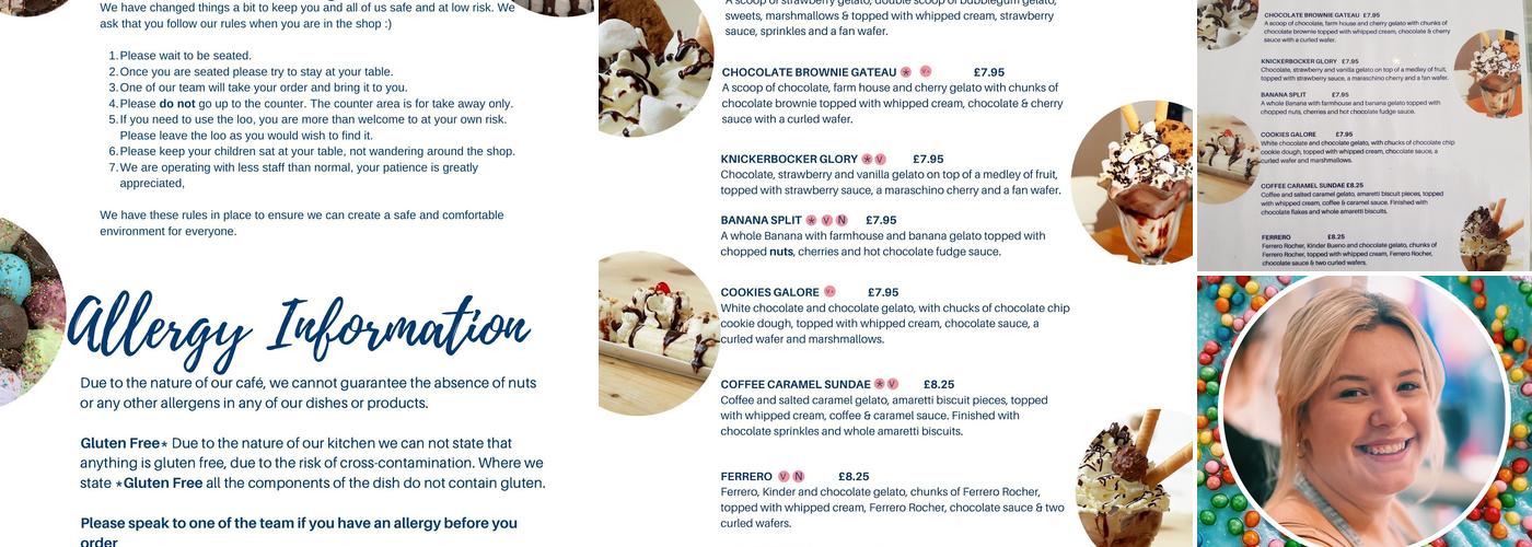 Hooray's Gelato Kitchen Menu