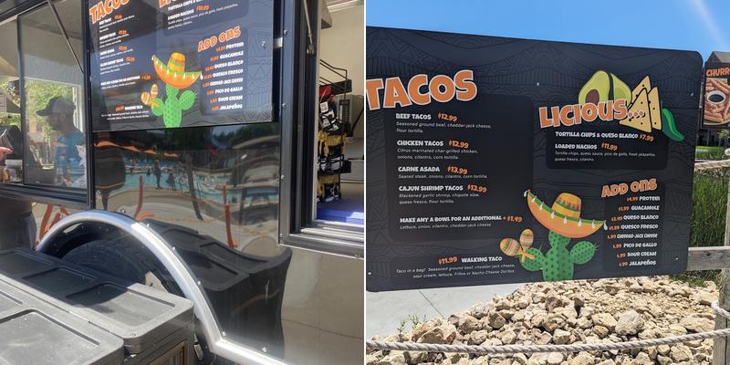 Tacolicious Truck Menu