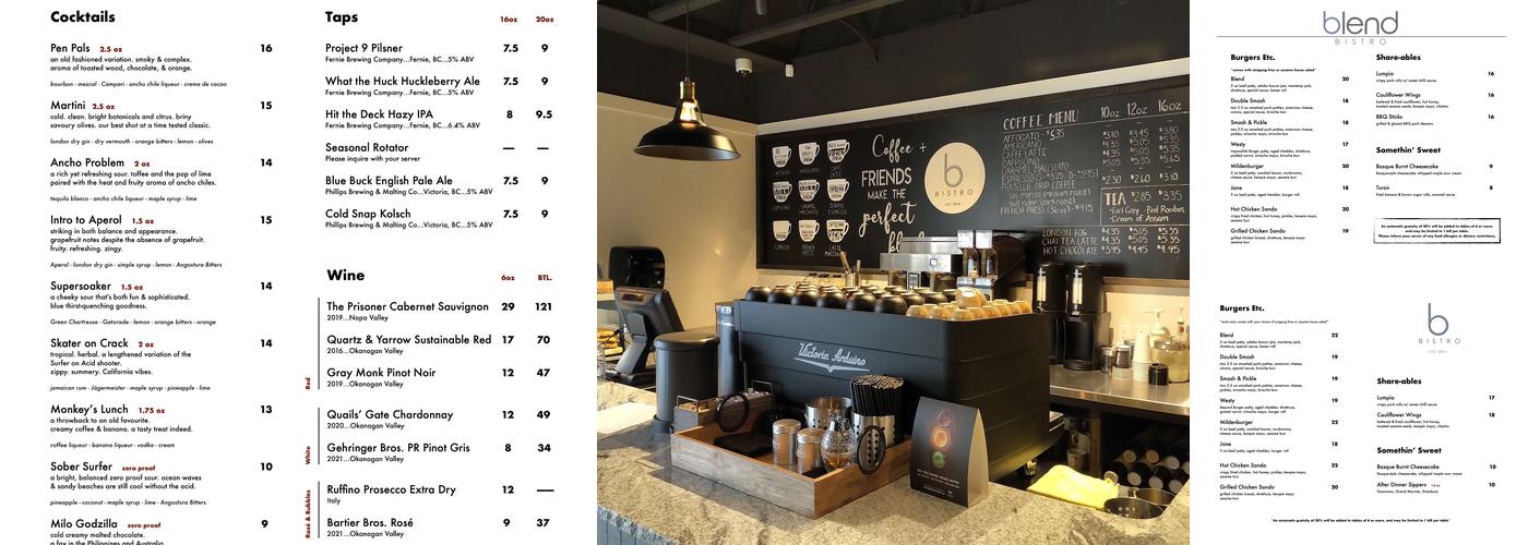 Blend Bistro Menu