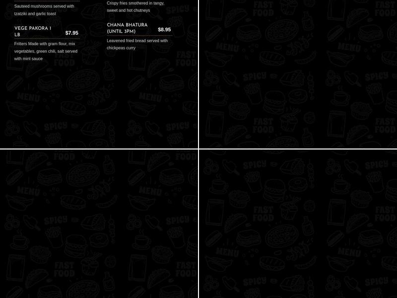 UK Spice Cuisine Menu