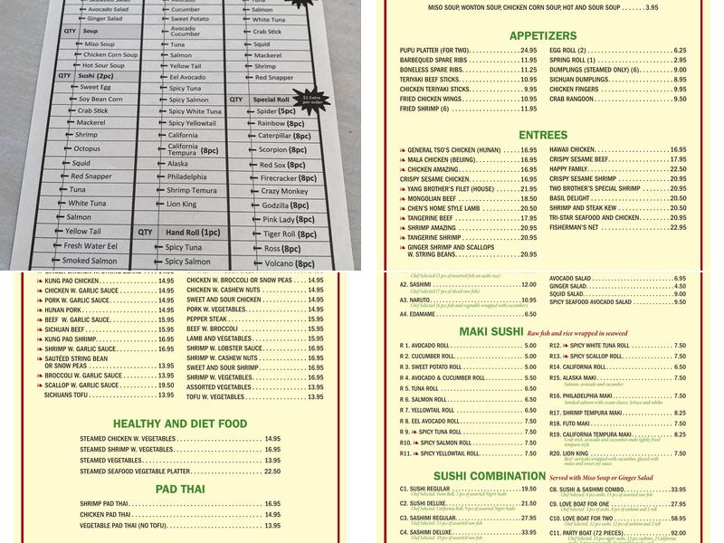 chen yang li Menu