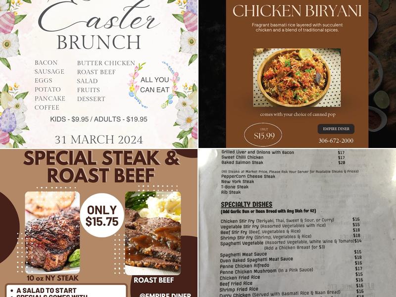 Empire Diner Menu