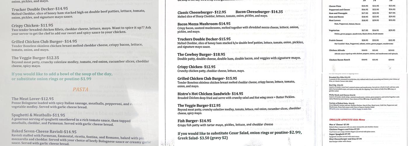 Prairie Singh Bistro Menu