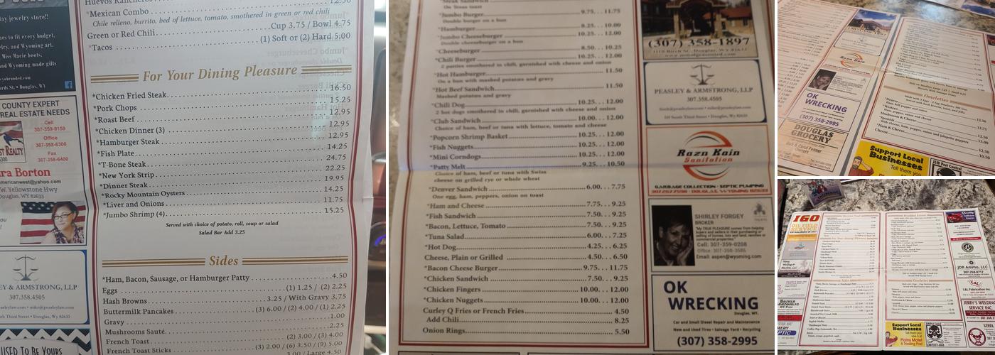 Plains Trading Post Restaurant Menu