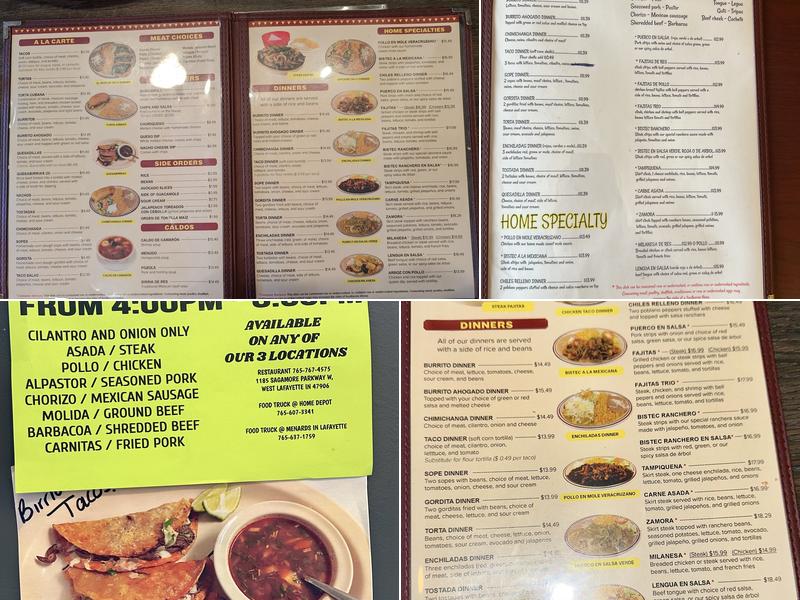 Chaparritos Menu