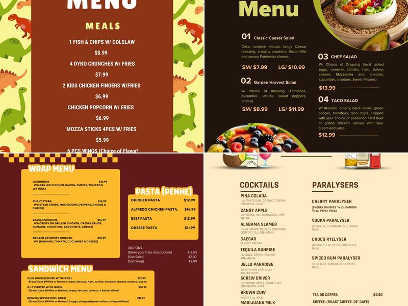 Qu'Appelle Bar & Grill (Family Restaurant) Menu