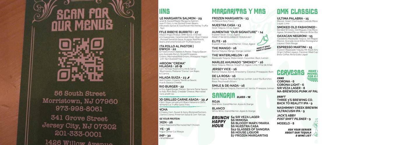 Orale Mexican Kitchen Menu