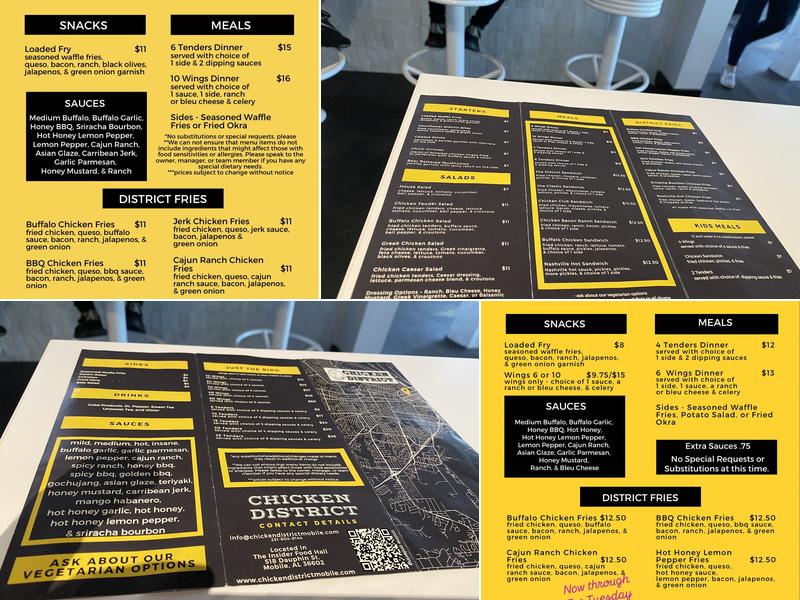 Chicken District Menu