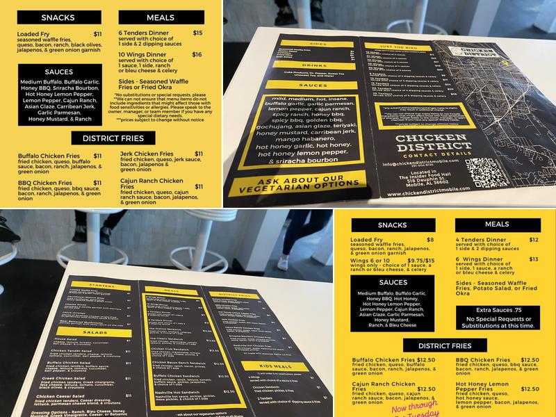 Chicken District Menu