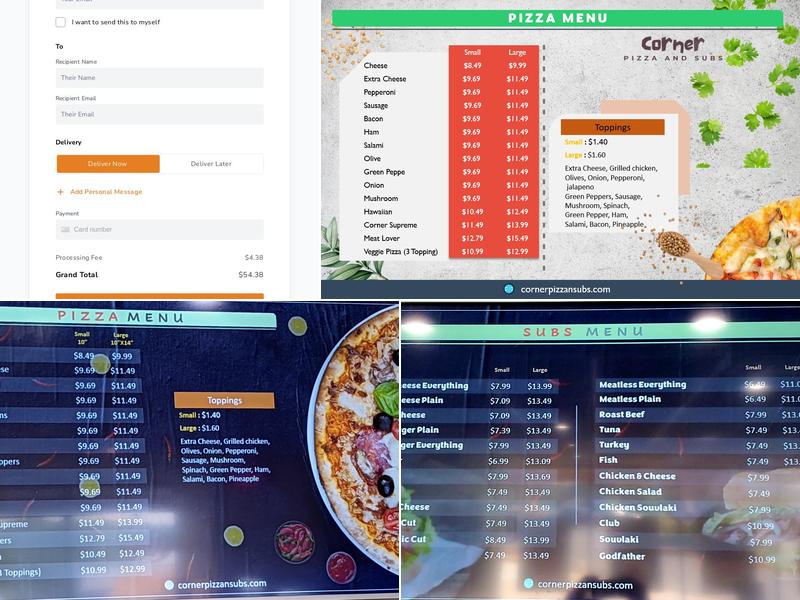 Corner Pizza & subs Menu