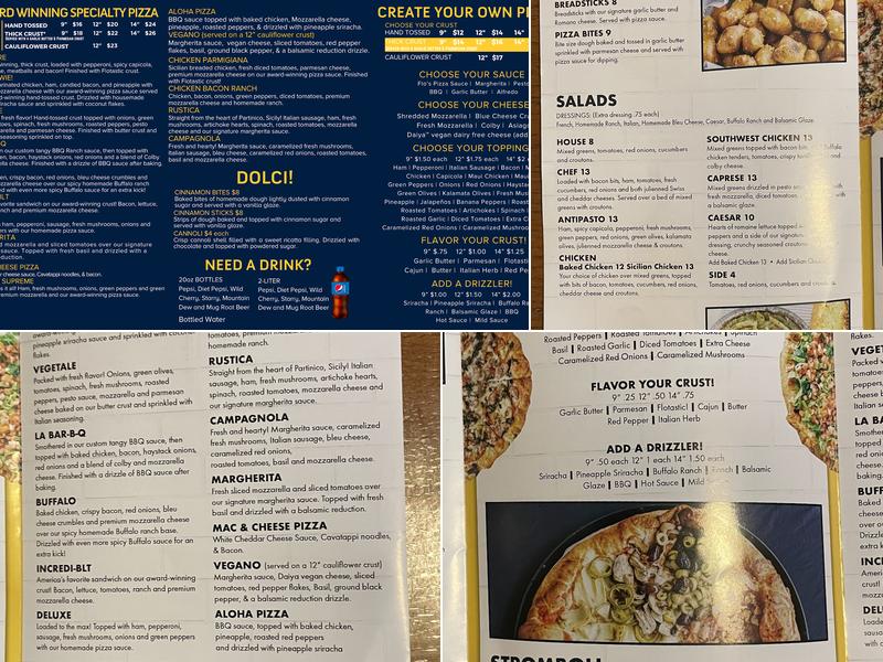 Franca's Pizzeria Menu