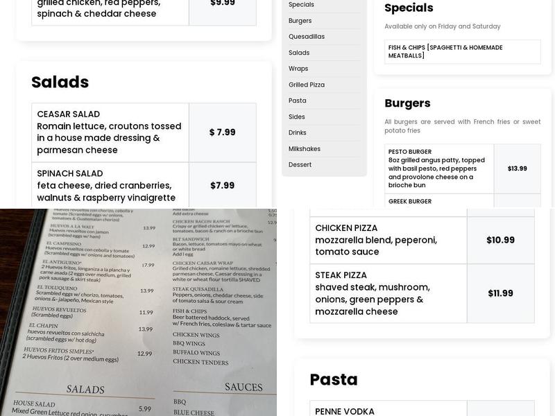 J's brothers restaurant Menu