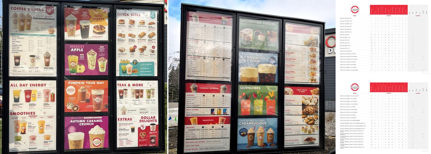 Scooter's Coffee Menu