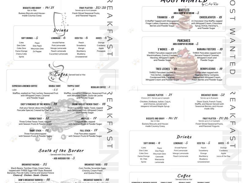 theBLVD Breakfast & Lunch Kitchen Menu