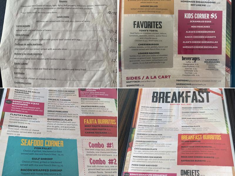Aceituno’s Menu