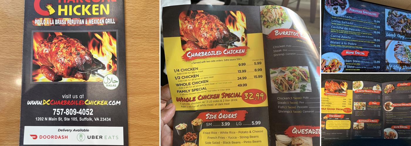 Charcoal Chicken Menu