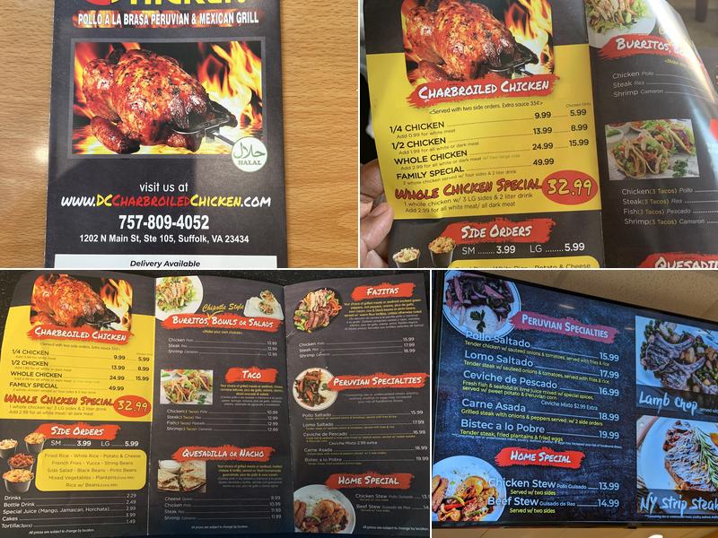 Charcoal Chicken Menu