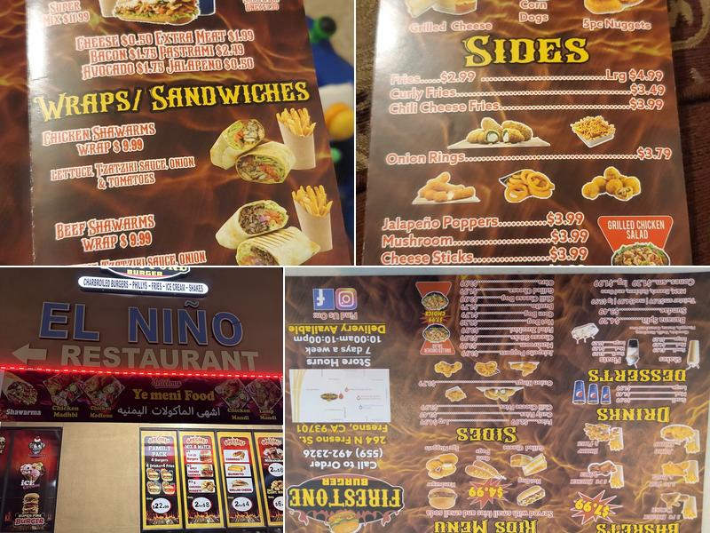 Firestone burger Menu