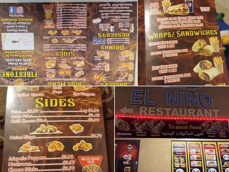 Firestone burger Menu