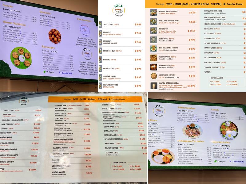 Idly Express - Fremont Menu