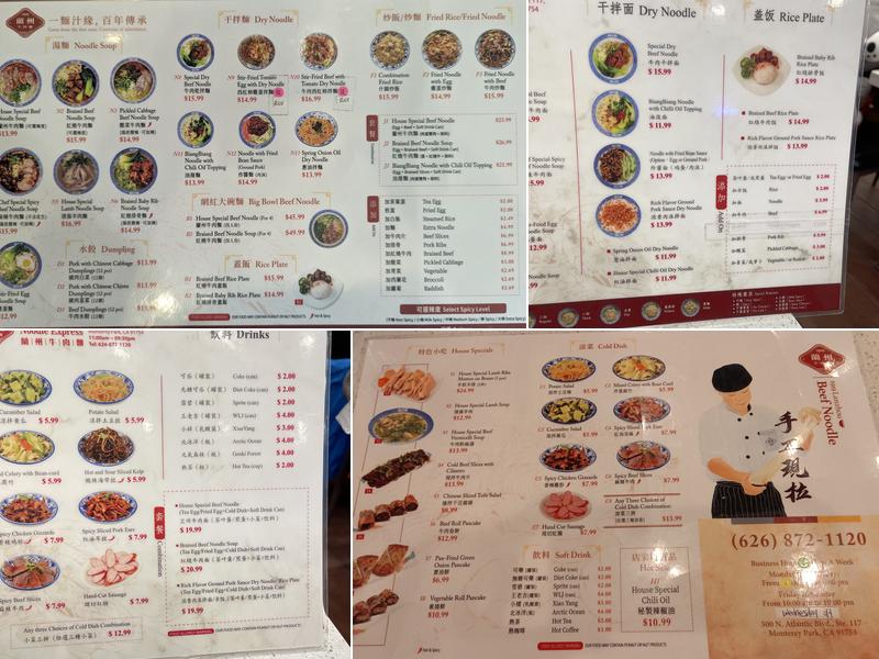 1919 Noodle Express Menu