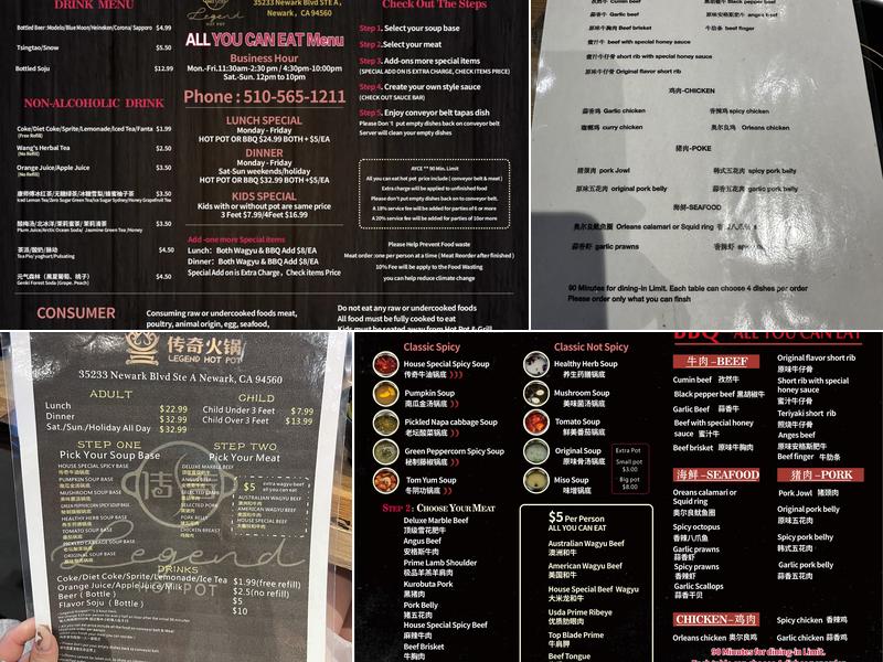 Legend Hot Pot & Grill Menu