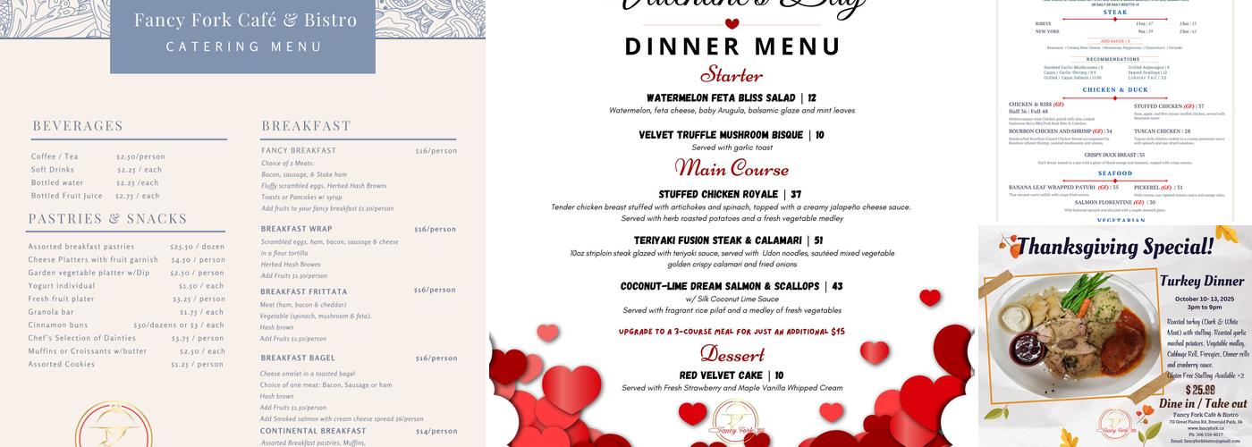 Fancy Fork café & Bistro Menu