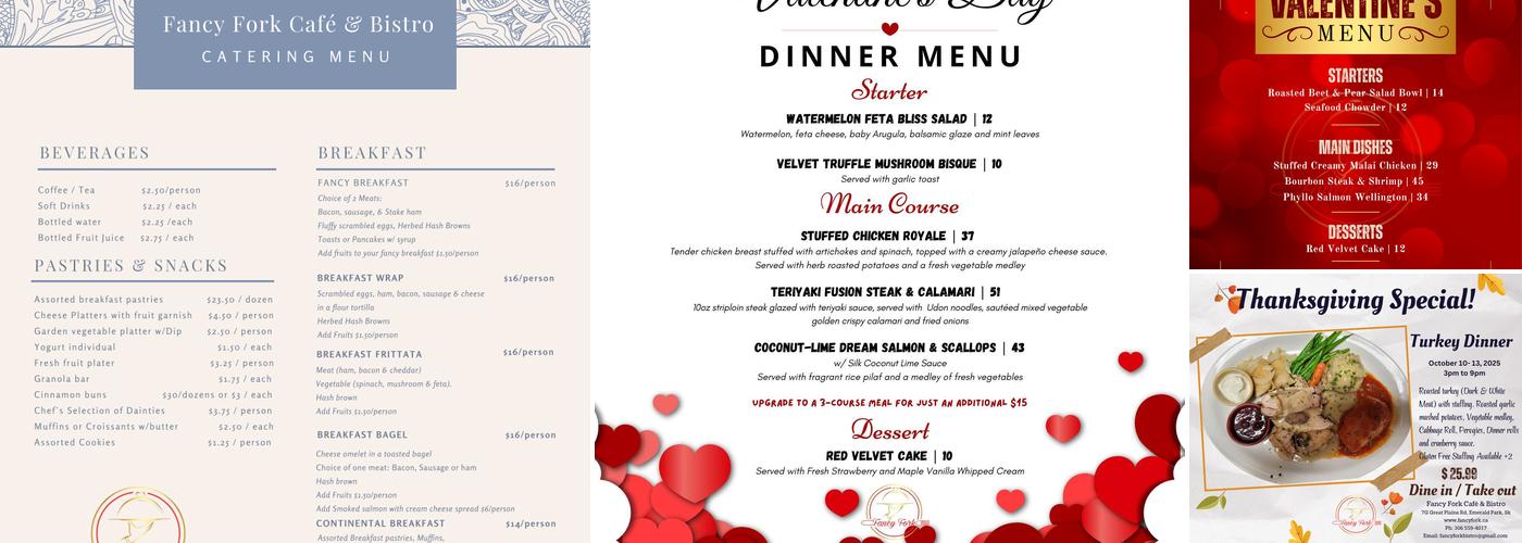 Fancy Fork café & Bistro Menu