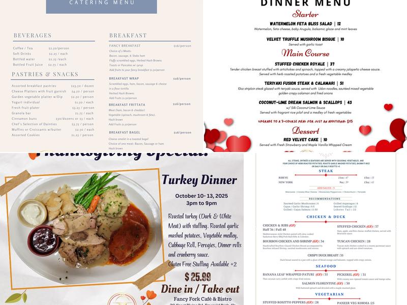 Fancy Fork café & Bistro Menu