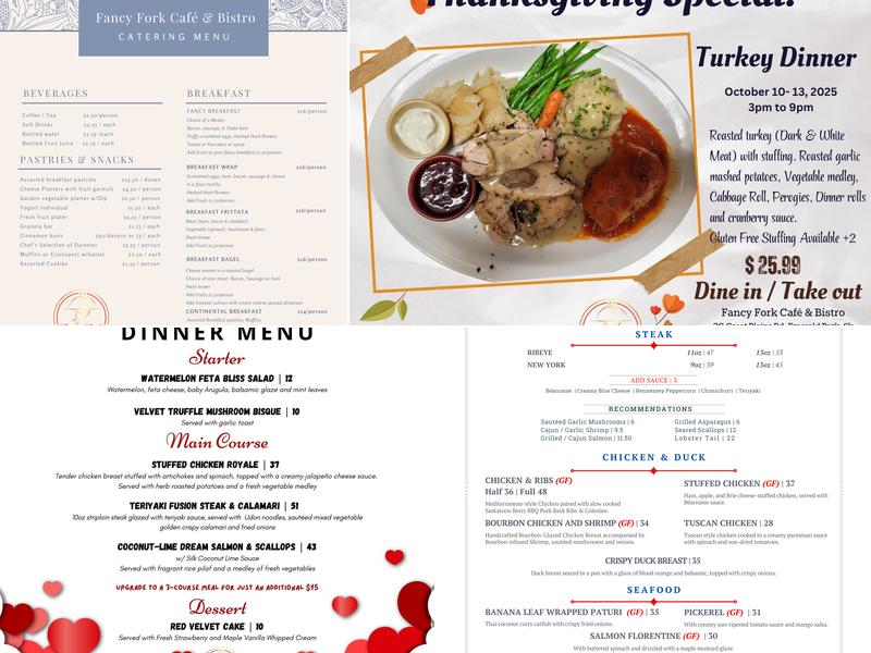 Fancy Fork café & Bistro Menu