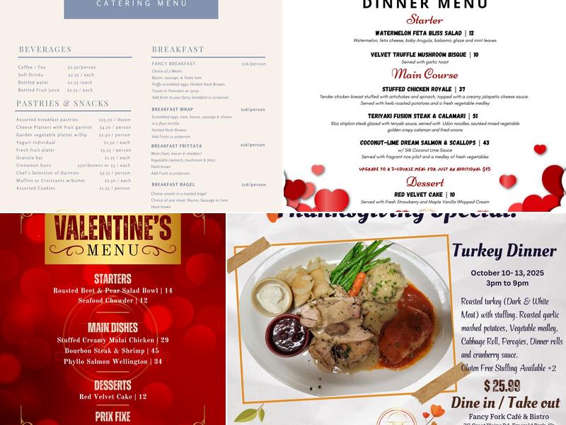 Fancy Fork café & Bistro Menu