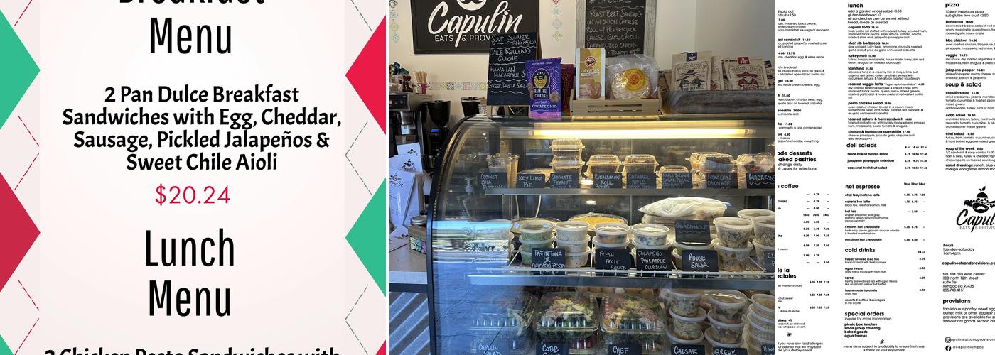 Capulín Eats & Provisions Menu