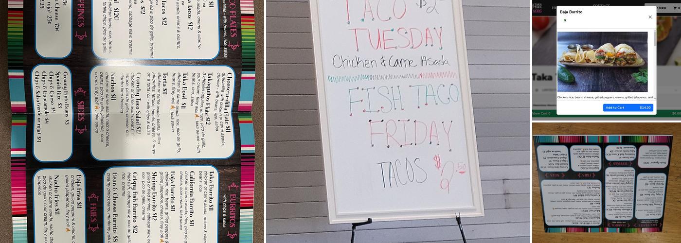 Taka Taka Tacos Menu