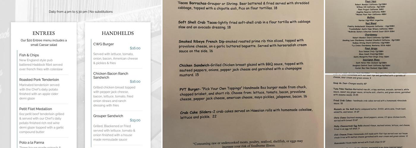 Coco Wood Grill Menu