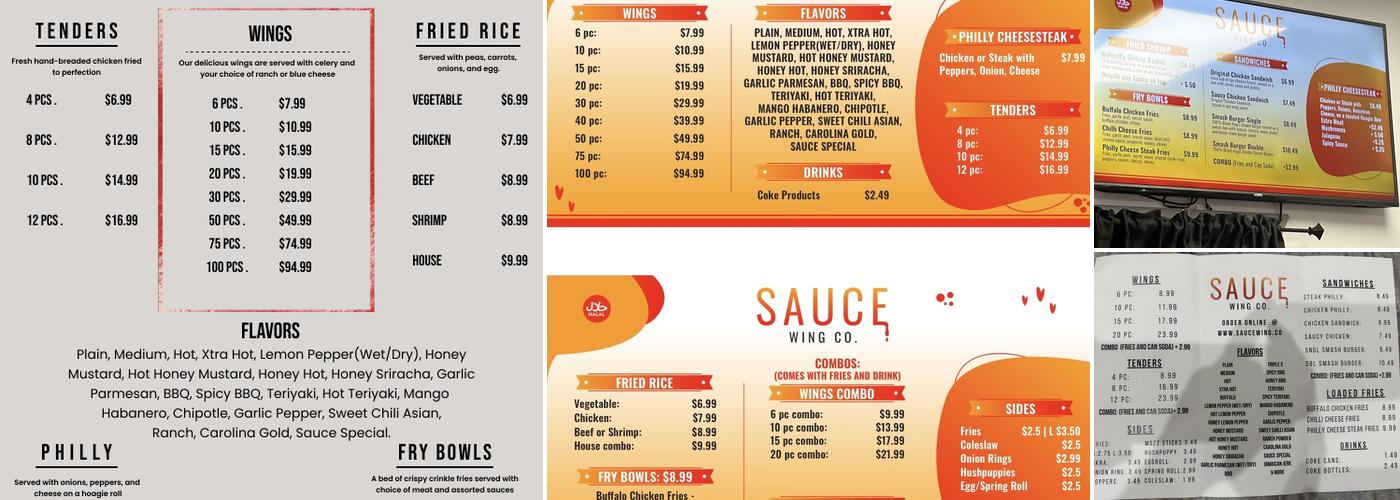 Sauce Wing Co Menu