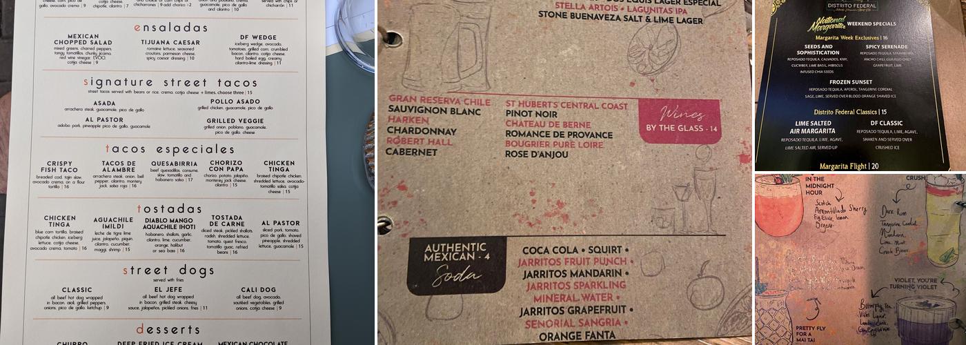 Distrito Federal Menu