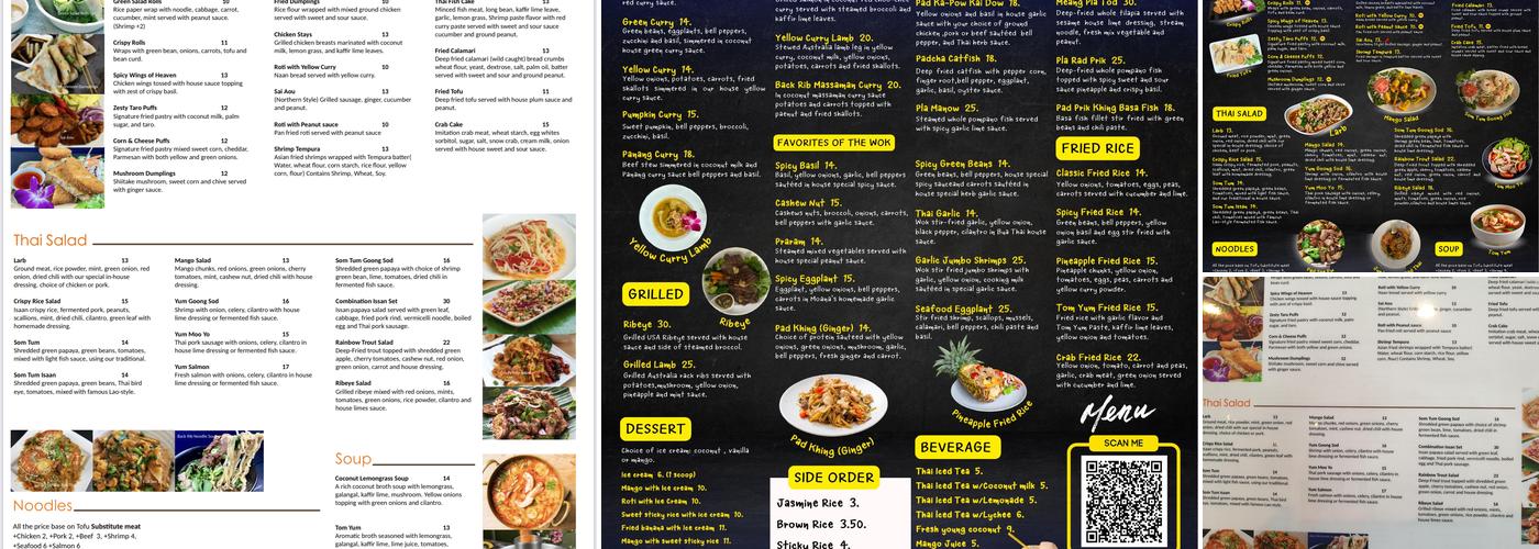 BUA THAI KITCHEN Menu